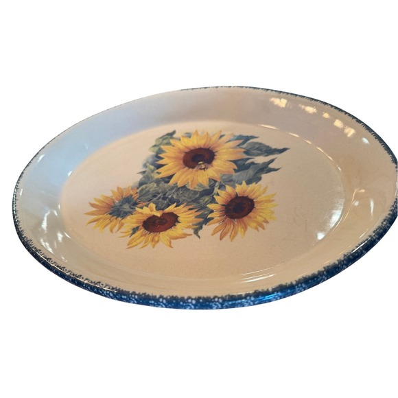 Home & Garden Party Sunflower Bumblebee Oval Serving Platter USA 2001 13" - Picture 3 of 8